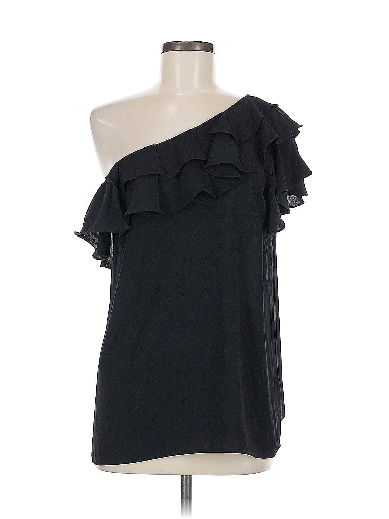 Pre-owned A.n.a. A New Approach Sleeveless Top Black One Shoulder Neckline Tops