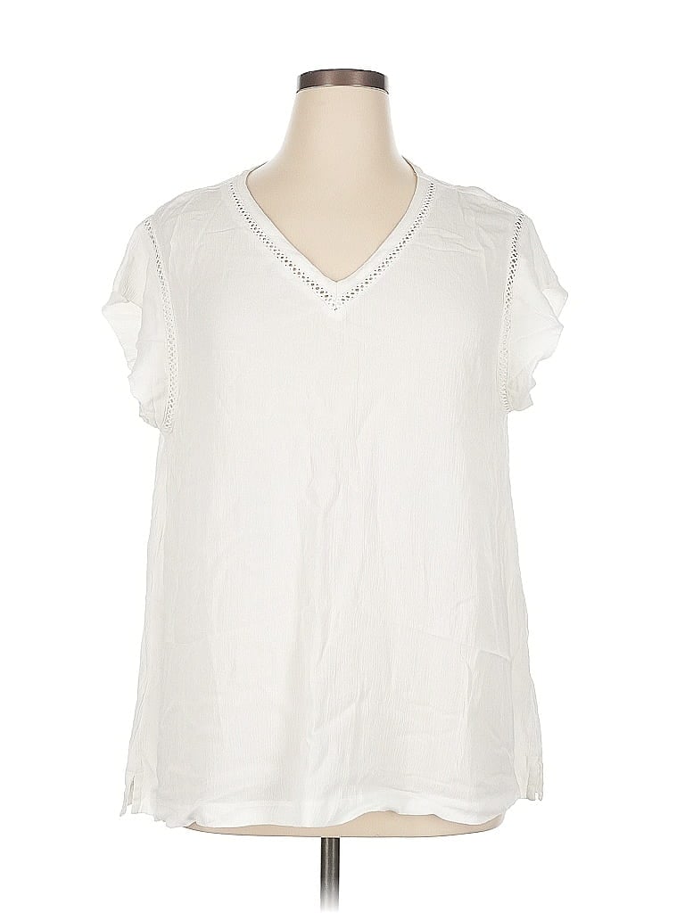 Pre-owned Buffalo By David Bitton Short Sleeve Blouse In White