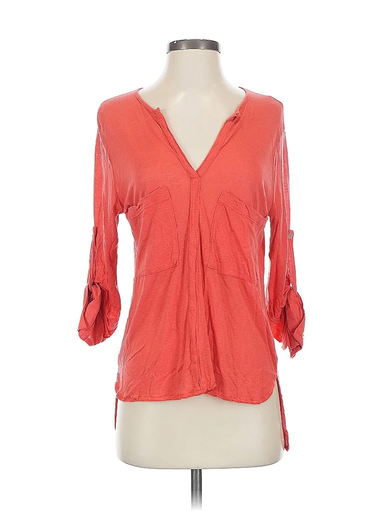 Pre-owned Lna 3/4 Sleeve Blouse In Orange