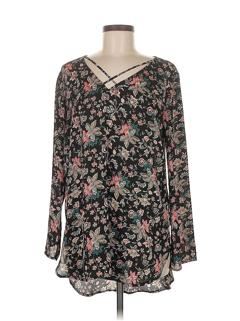 Pre-owned Express Long Sleeve Blouse In Black