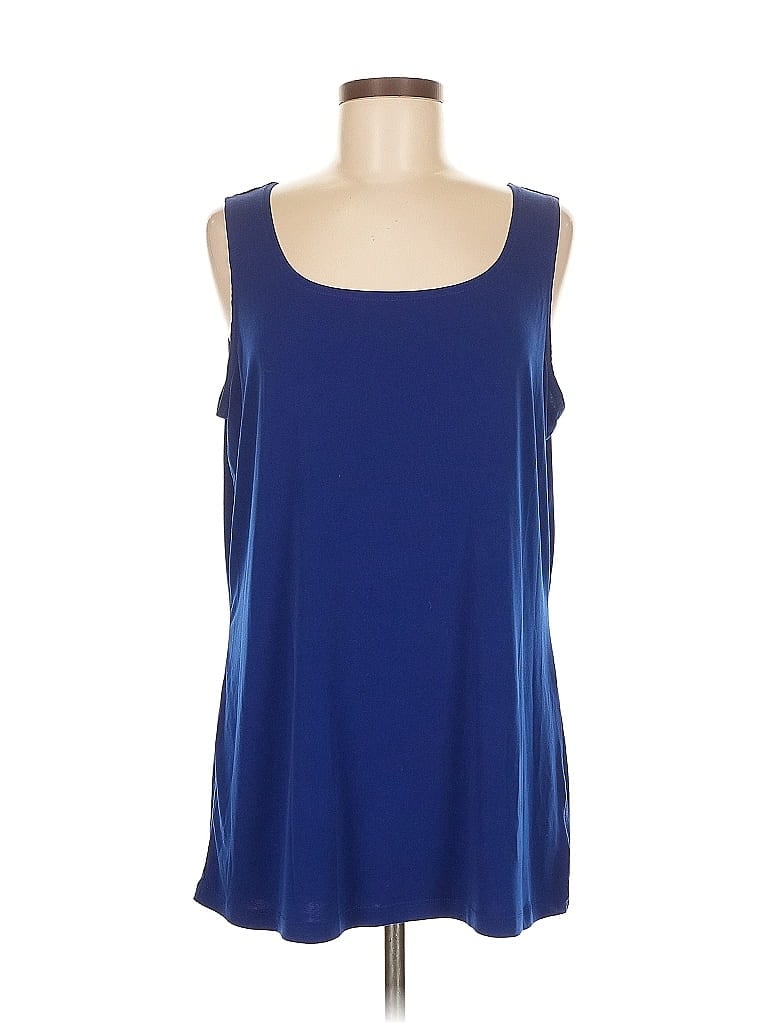Pre-owned Susan Graver Tank Top Blue Strapless Neckline Tops