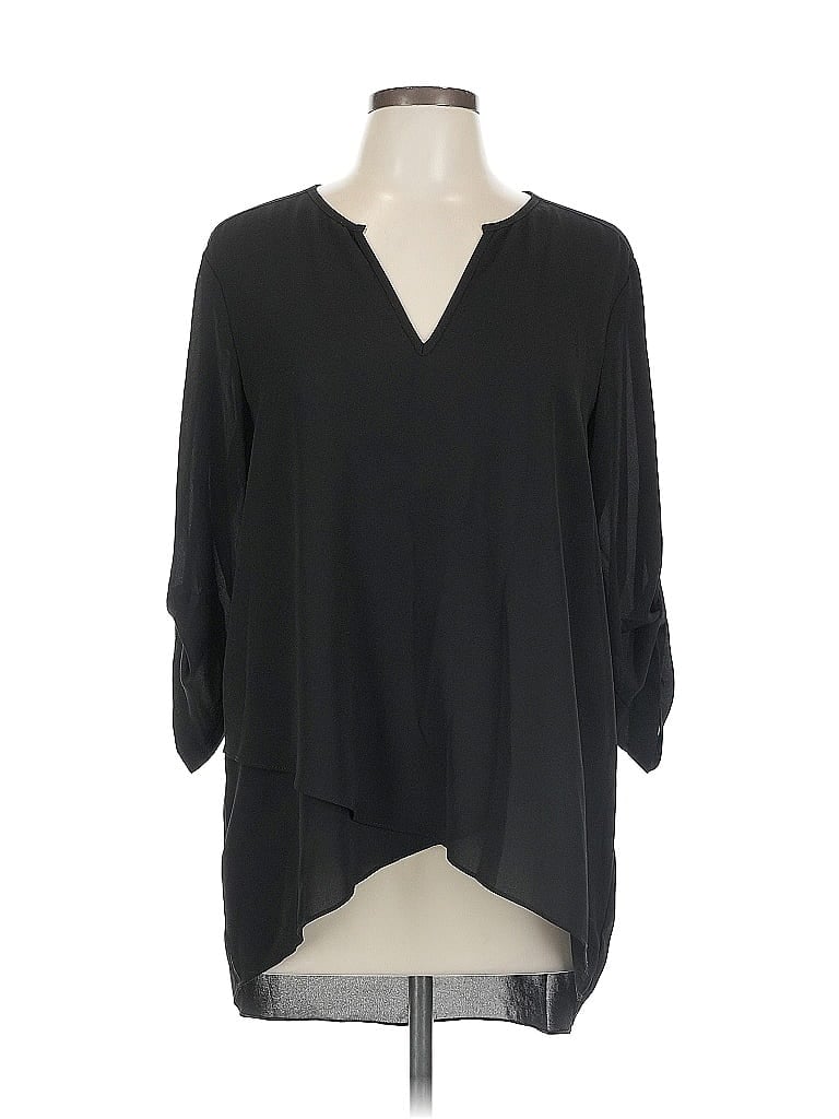 Pre-owned Karen Kane 3/4 Sleeve Blouse In Black
