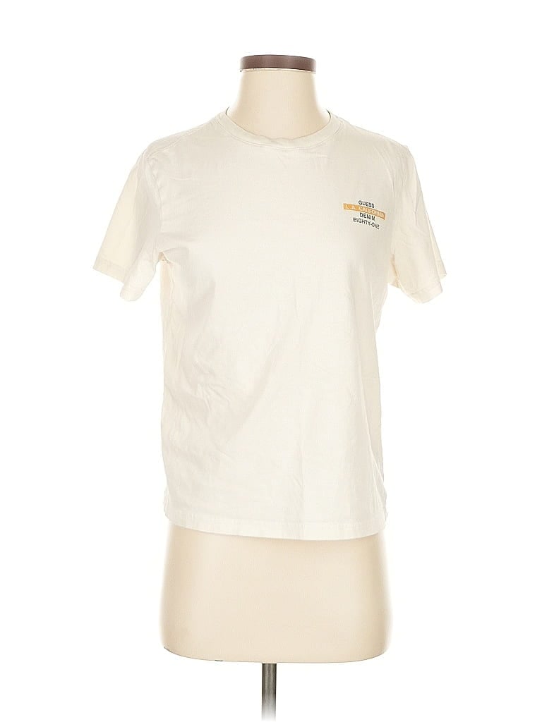 Pre-owned Guess Short Sleeve T-shirt In White