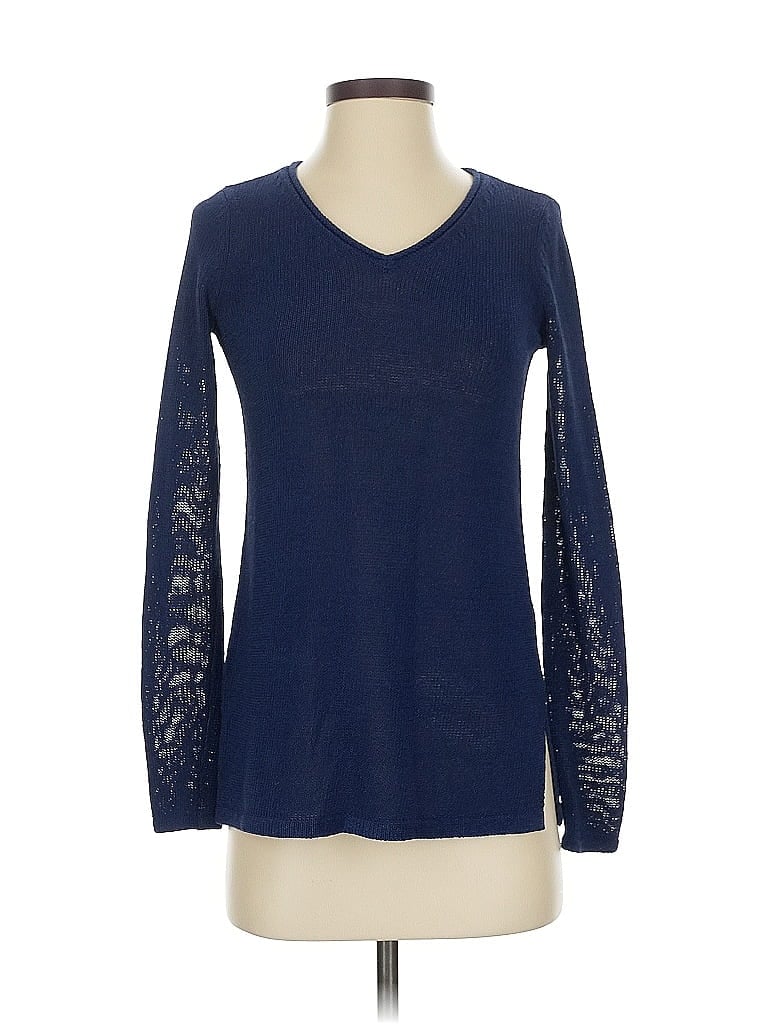 Pre-owned J. Mclaughlin Long Sleeve Top Blue V Neck Tops
