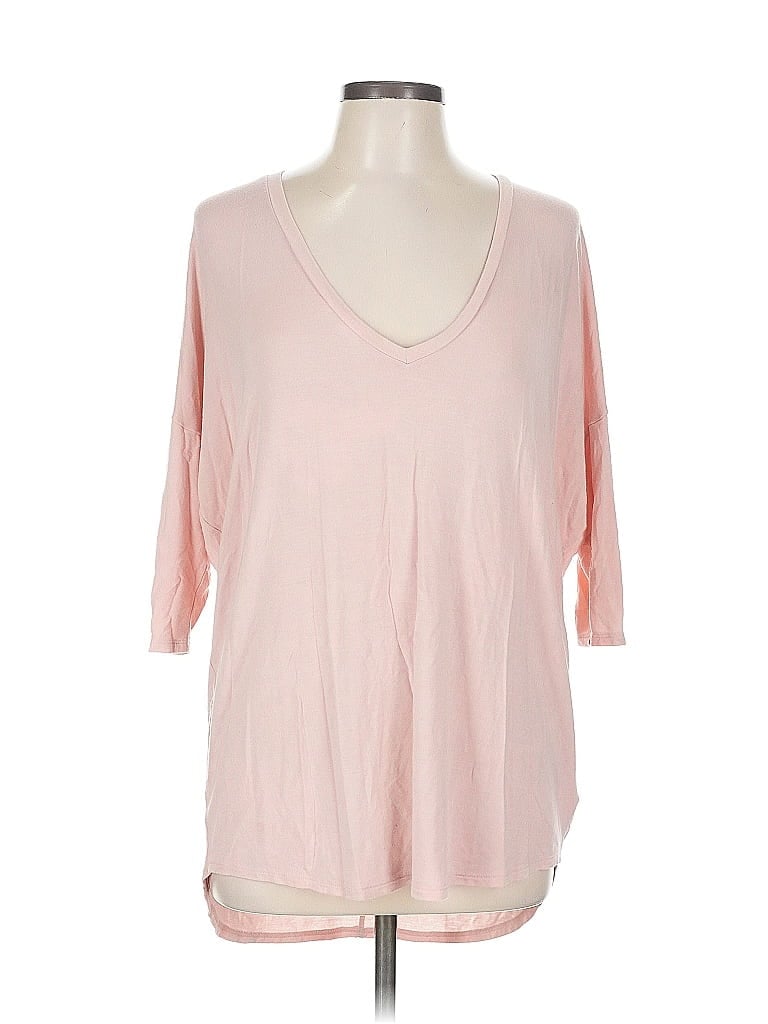 Pre-owned Express 3/4 Sleeve T-shirt In Pink