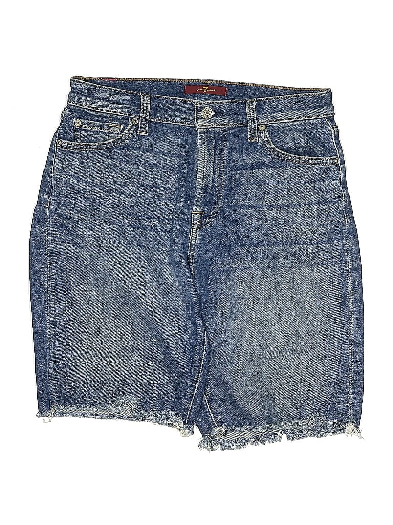 Pre-owned 7 For All Mankind Denim Shorts In Blue