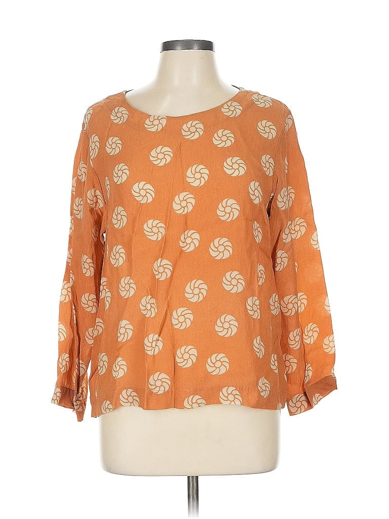 Pre-owned Bitte Kai Rand 3/4 Sleeve Blouse In Orange