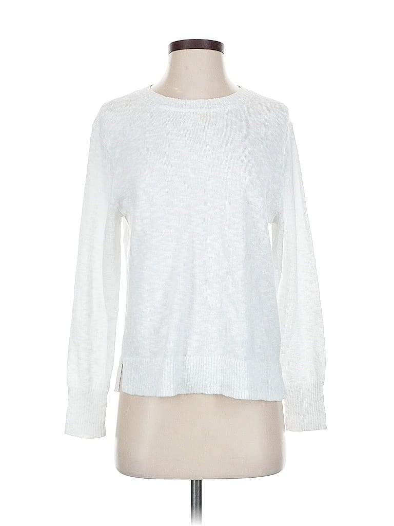 Pre-owned J.crew Factory Store Pullover Sweater In White