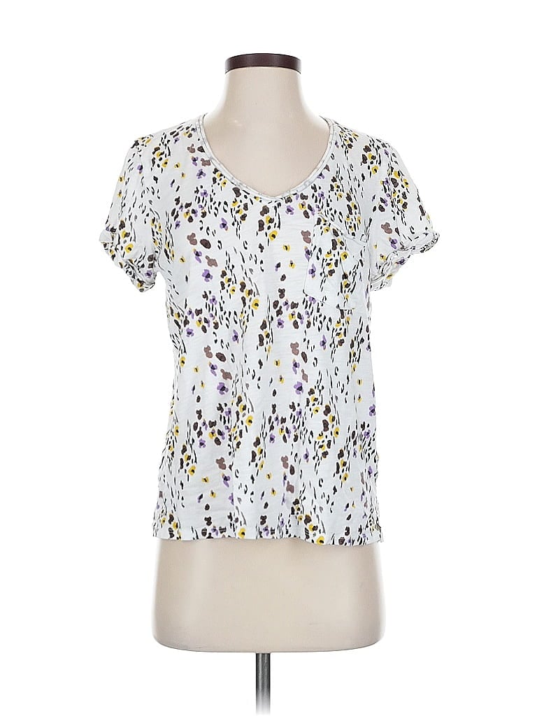 Pre-owned T.la Short Sleeve Blouse In White