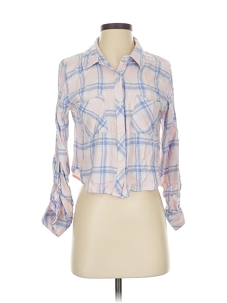 Pre-owned Rails 3/4 Sleeve Button Down Shirt In Blue