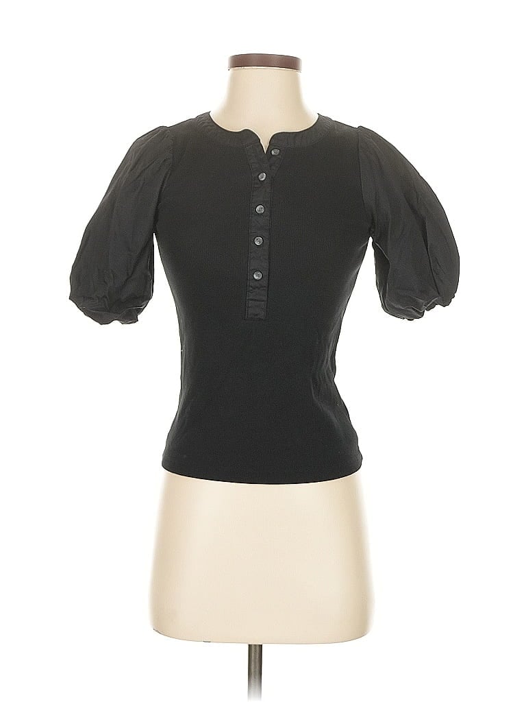 Pre-owned Old Navy Short Sleeve Blouse In Black