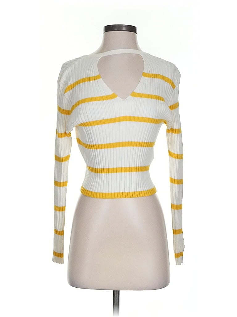 Pre-owned Lost + Wander Long Sleeve Top Yellow Turtleneck Tops