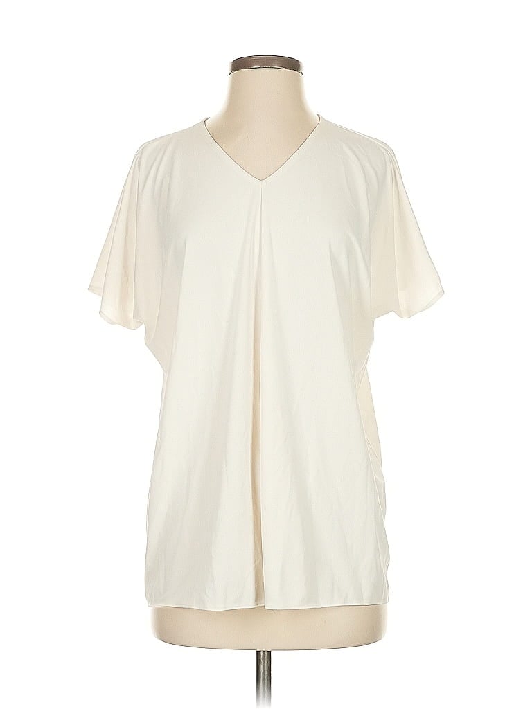 Pre-owned Uniqlo Short Sleeve Blouse In White