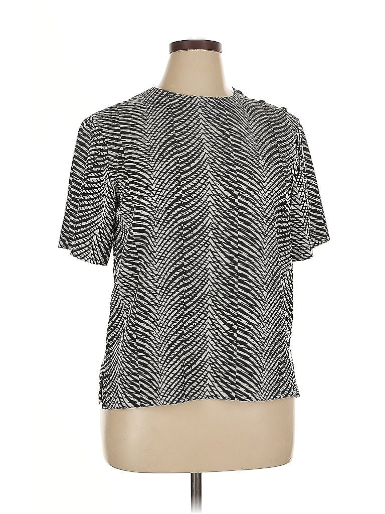 Pre-owned Patchington Short Sleeve Blouse In Silver