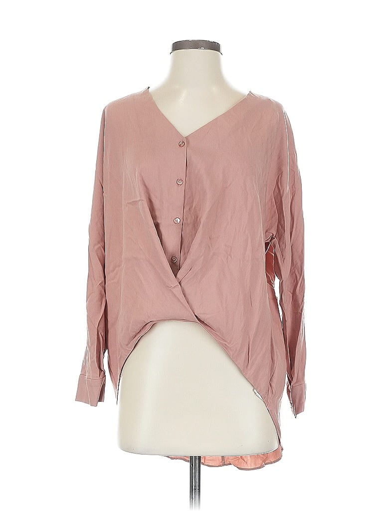 Zara Trf 3/4 Sleeve Blouse In Pink