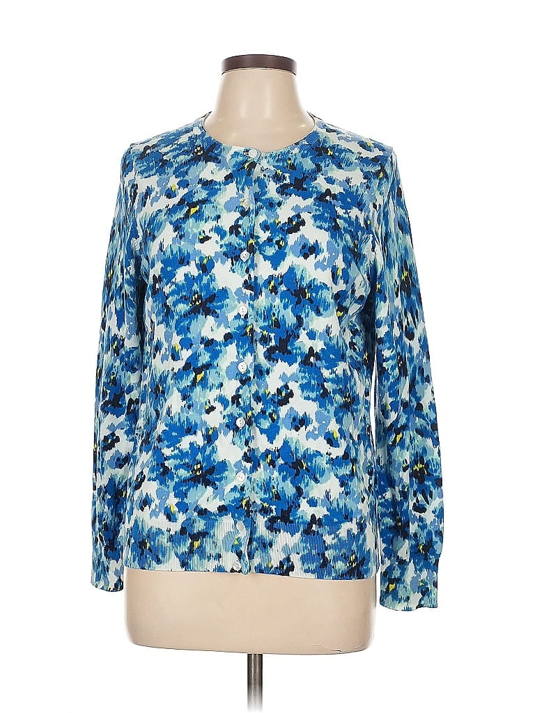 Pre-owned Lands' End Long Sleeve Blouse In Blue