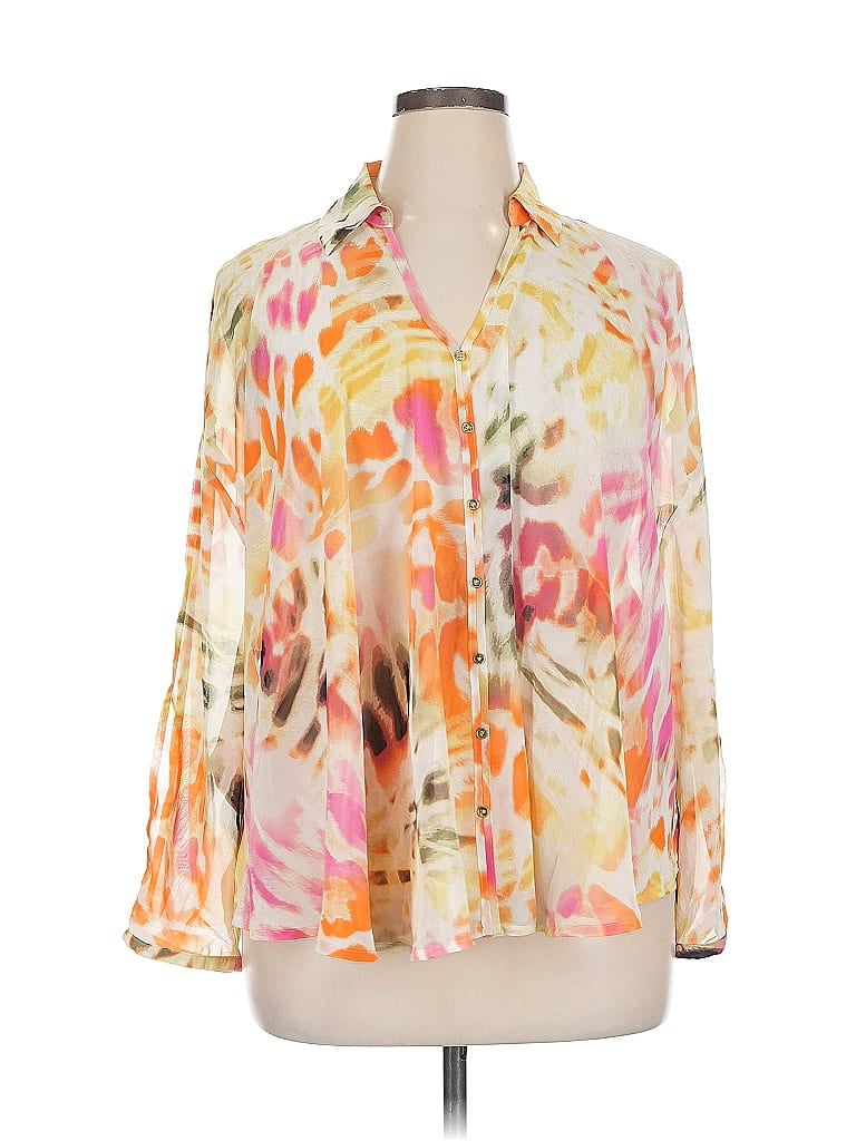 Pre-owned Jennifer Lopez 3/4 Sleeve Blouse In Orange