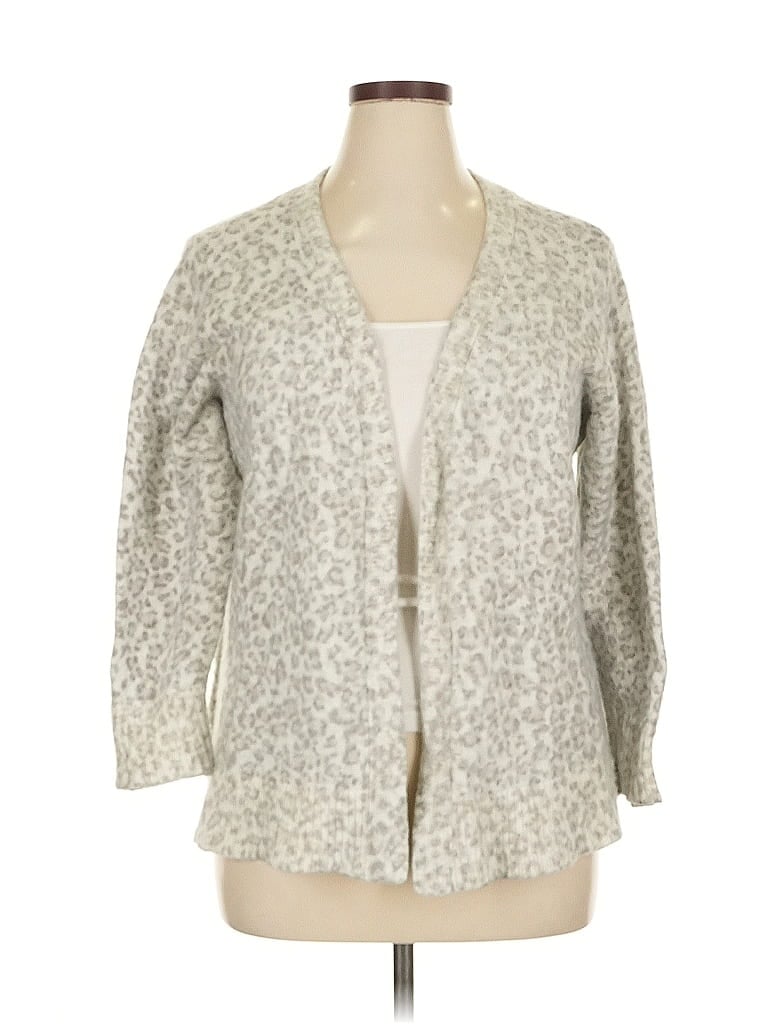 Pre-owned Cj Banks Cardigan Sweater In Silver