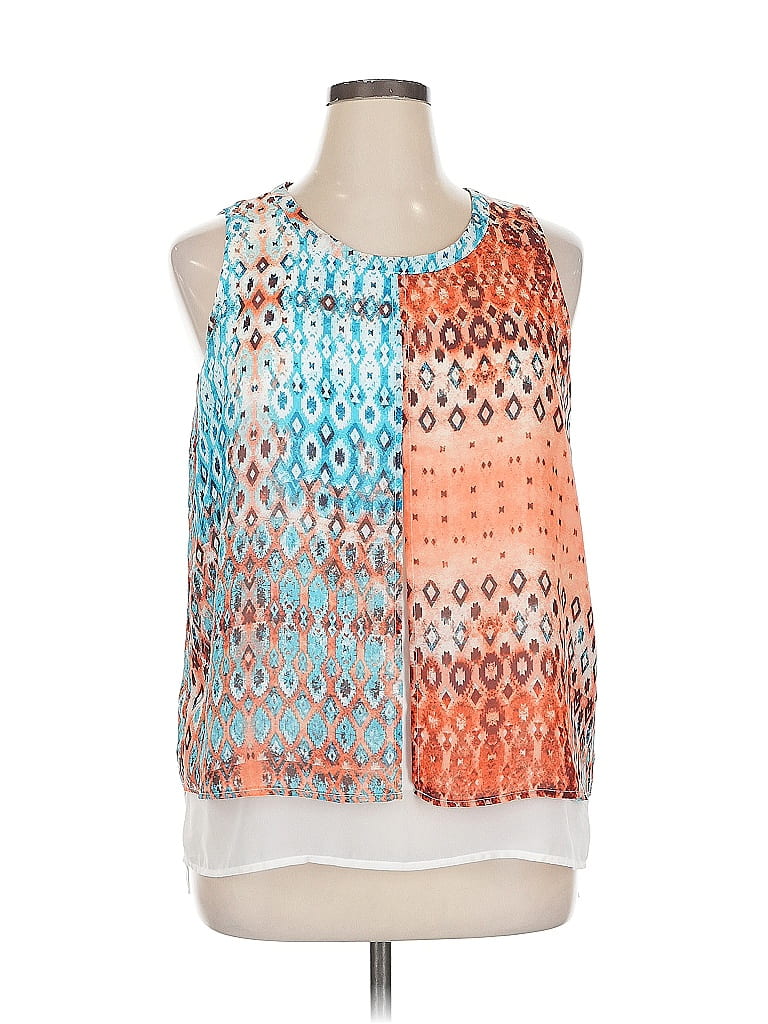 Pre-owned Agb Sleeveless Blouse In Orange