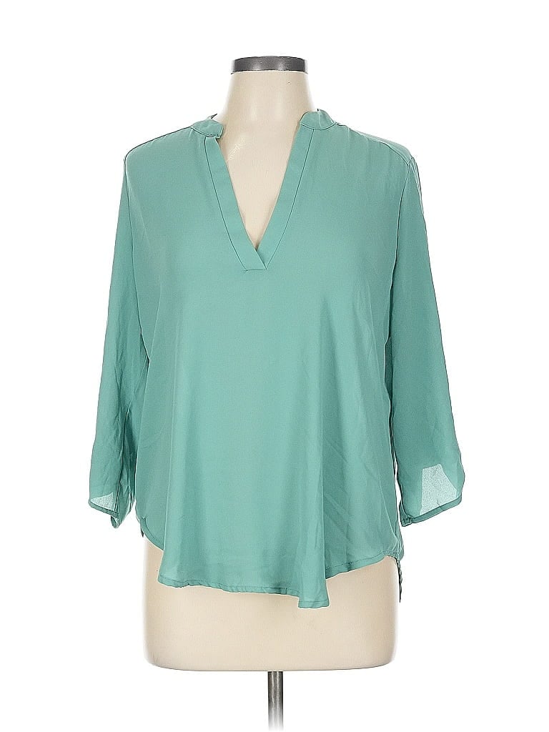 Pre-owned Lush 3/4 Sleeve Blouse In Blue