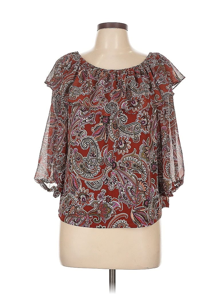 Click to view more detailed imagery on our partner's website Pre-owned Cece 3/4 Sleeve Blouse In Brown