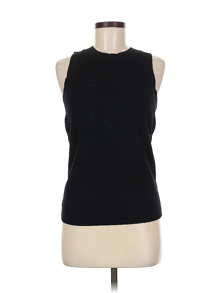 Pre-owned Cable & Gauge Sweater Vest In Black