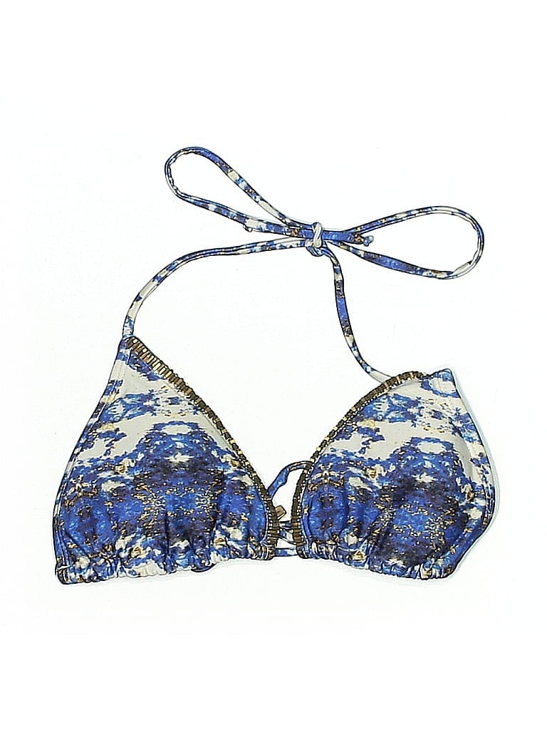 Pre-owned Unbranded Swimsuit Top Blue Paisley Pattern Swimwear