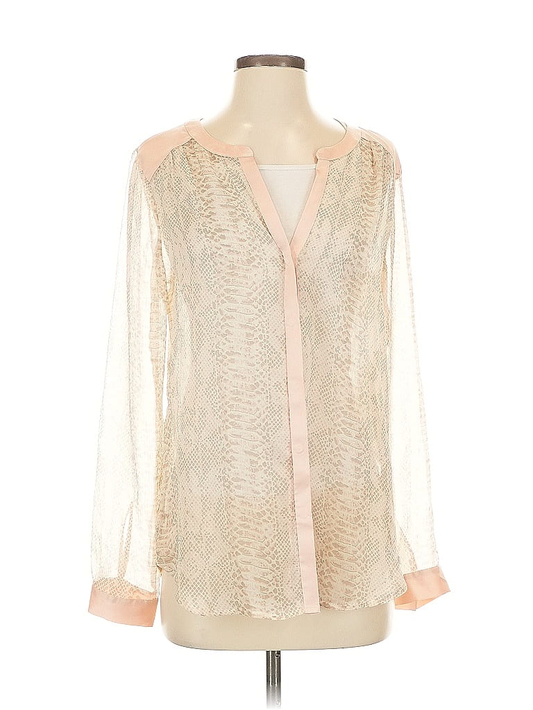 Pre-owned Ann Taylor Long Sleeve Blouse In White