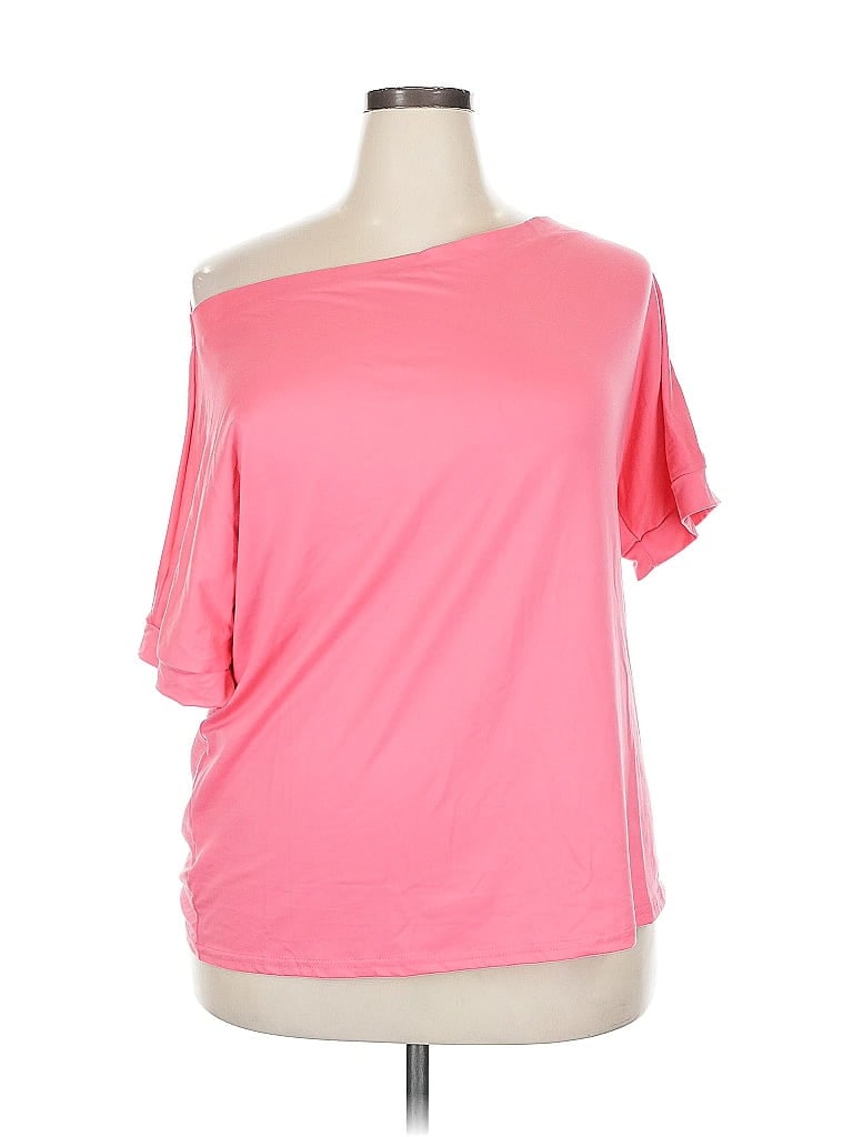Click to view more detailed imagery on our partner's website Pre-owned Unbranded Short Sleeve Top Pink One Shoulder Neckline Tops