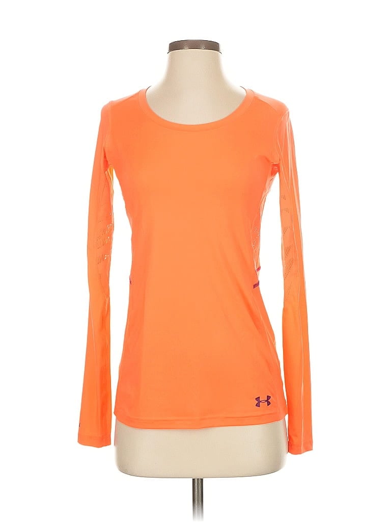 Click to view more detailed imagery on our partner's website Pre-owned Under Armour Long Sleeve Top Orange Boatneck Tops