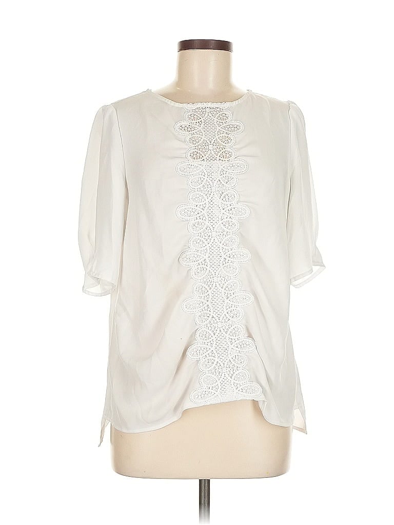 Pre-owned Laundry By Shelli Segal 3/4 Sleeve Blouse In White