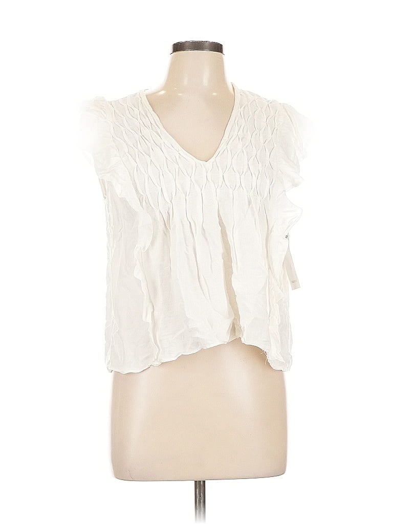 Pre-owned Zara Basic Sleeveless Blouse In White