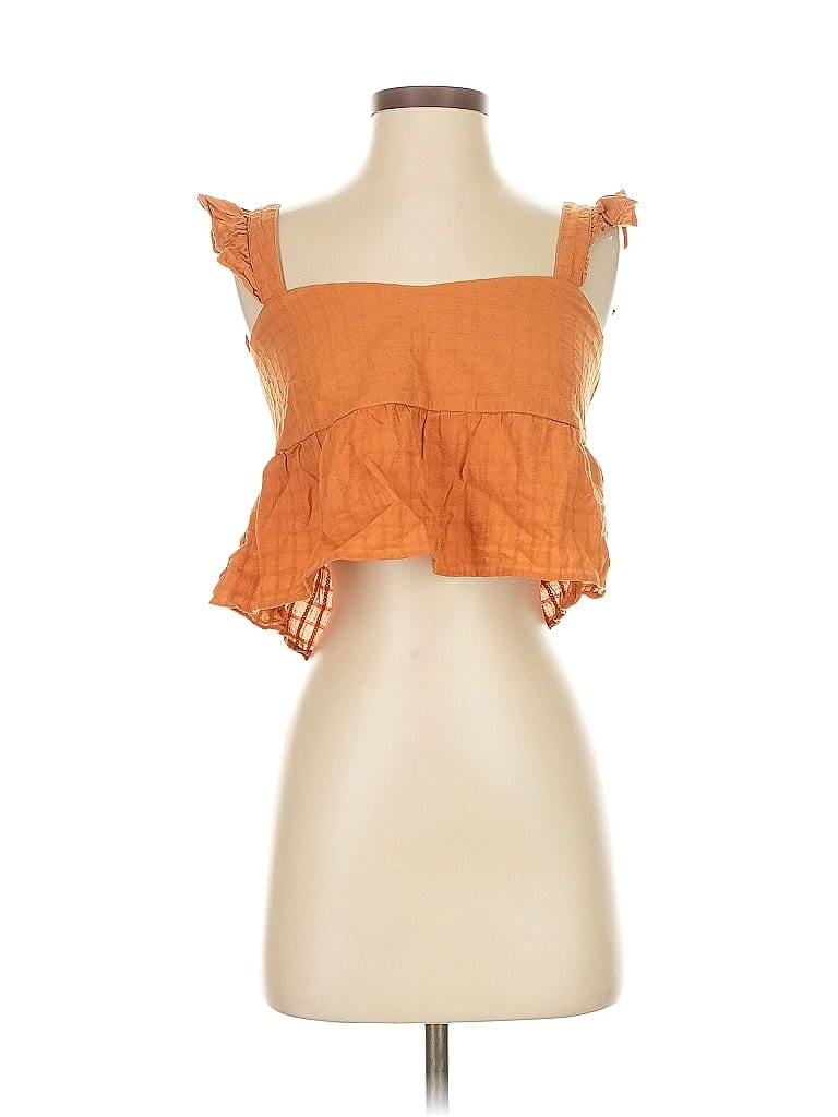 Pre-owned Acoa Collection Sleeveless Blouse In Orange