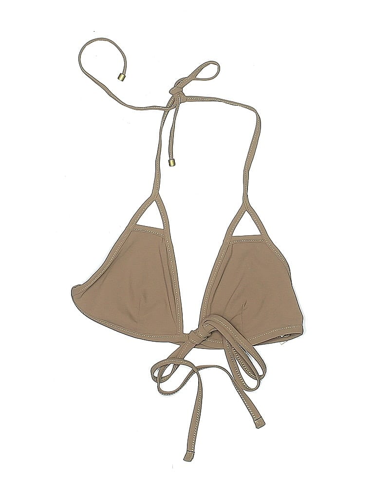 Click to view more detailed imagery on our partner's website Pre-owned Vitamin A Swimsuit Top Tan Solid Pattern Swimwear In Brown