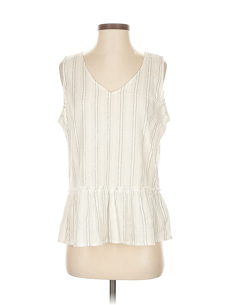 Pre-owned Tribal Jeans Sleeveless Blouse In White