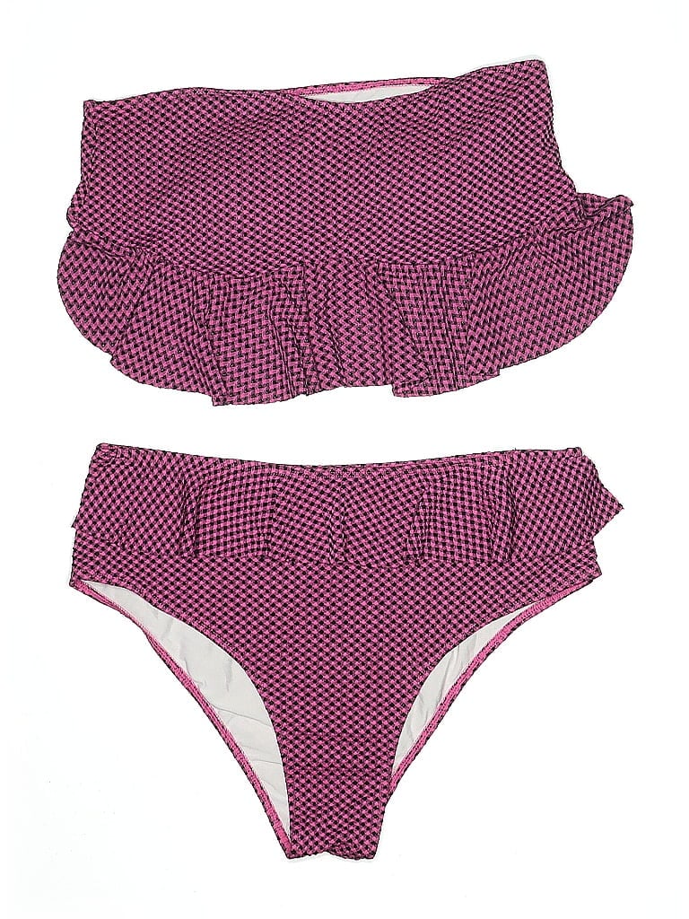 Pre-owned Unbranded Two Piece Swimsuit In Burgundy