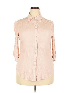Ny Collection 3/4 Sleeve Button Down Shirt