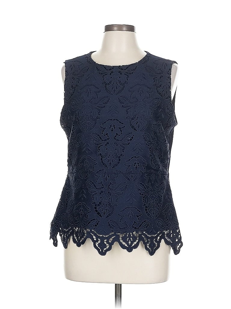 Pre-owned Ann Taylor Sleeveless Blouse In Blue