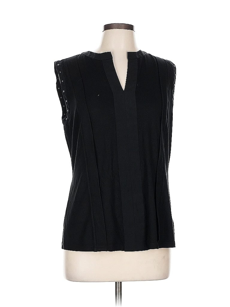 Pre-owned Doncaster Collection Sleeveless Blouse In Black