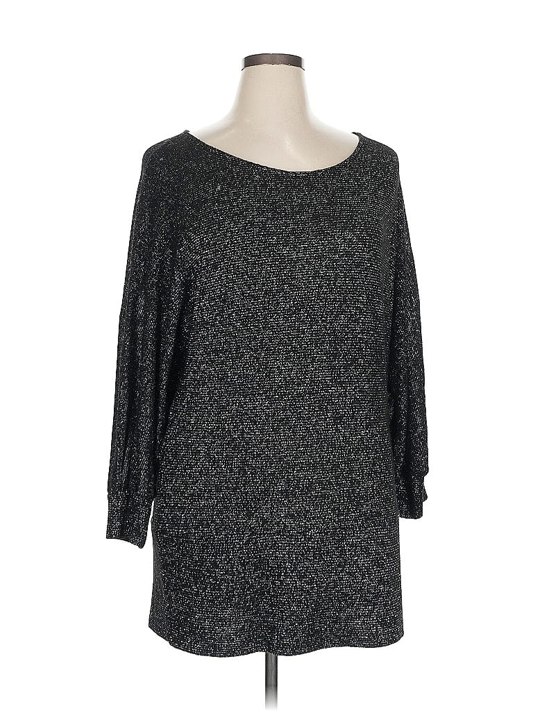 Pre-owned Venus 3/4 Sleeve Top Gray Boatneck Tops