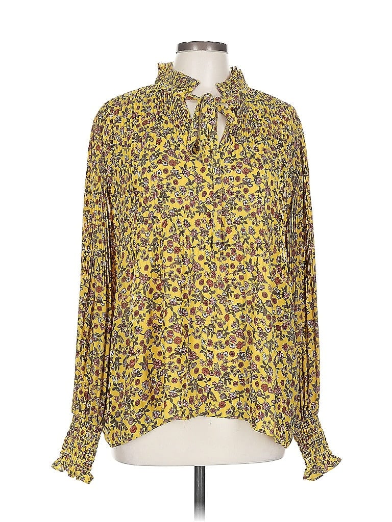 Pre-owned Max Studio Long Sleeve Blouse In Yellow