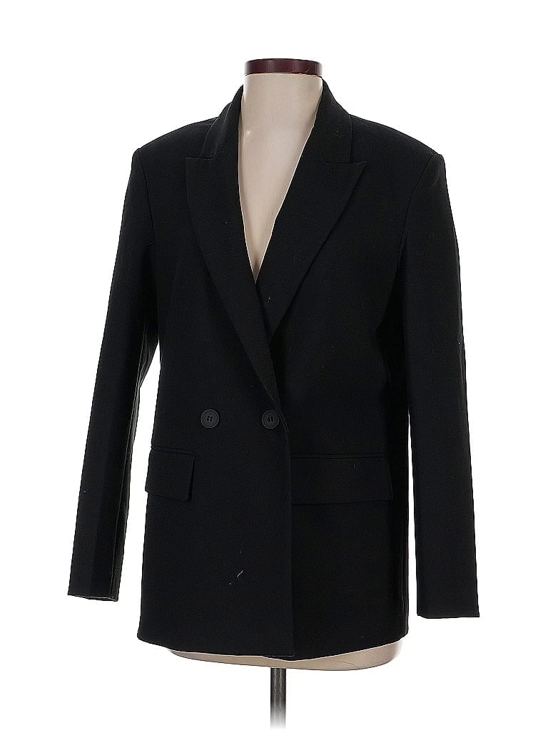 Click to view more detailed imagery on our partner's website Pre-owned Zara 3/4 Sleeve Top Black Square Neckline Tops