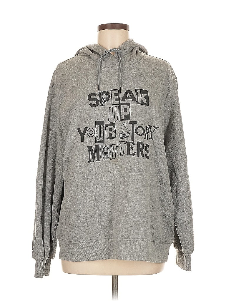 Pre-owned Assorted Brands Pullover Hoodie In Gray