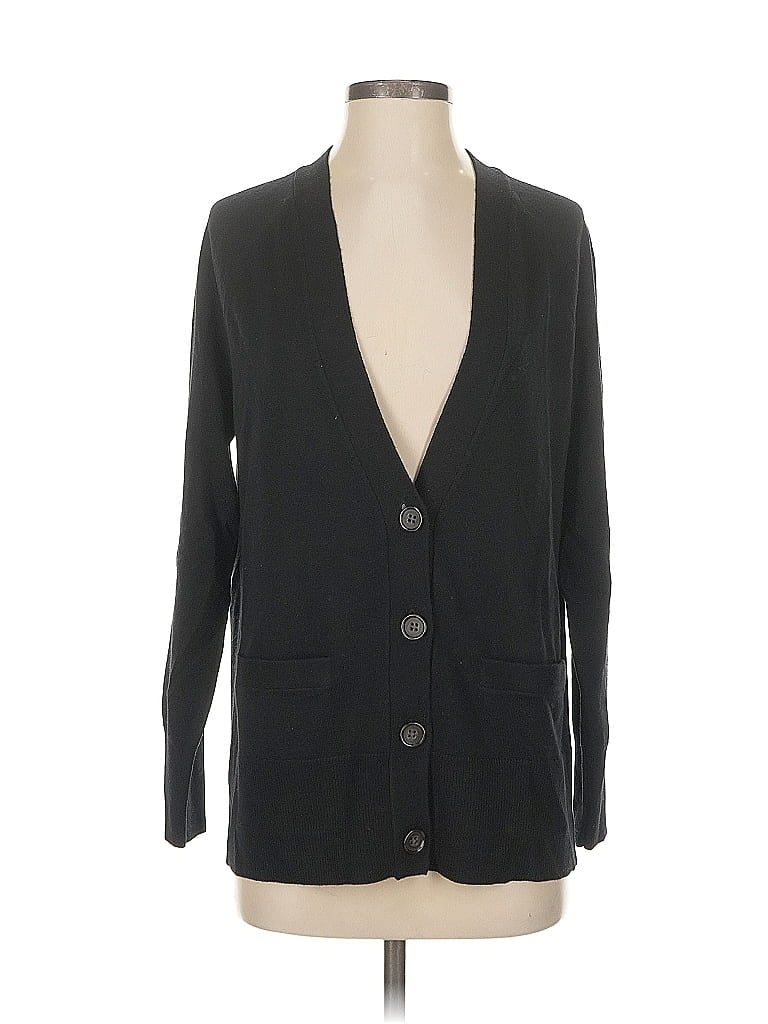 Pre-owned Banana Republic Wool Cardigan Sweater In Black