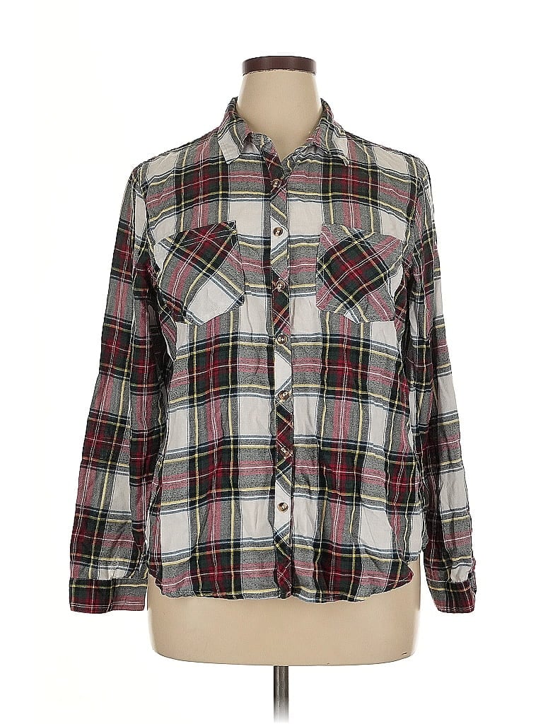 Pre-owned Maurices Long Sleeve Button Down Shirt In White