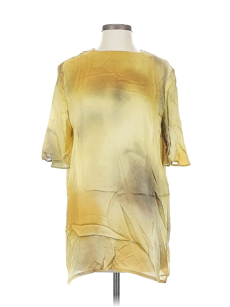 Mariacher. Short Sleeve Blouse In Yellow