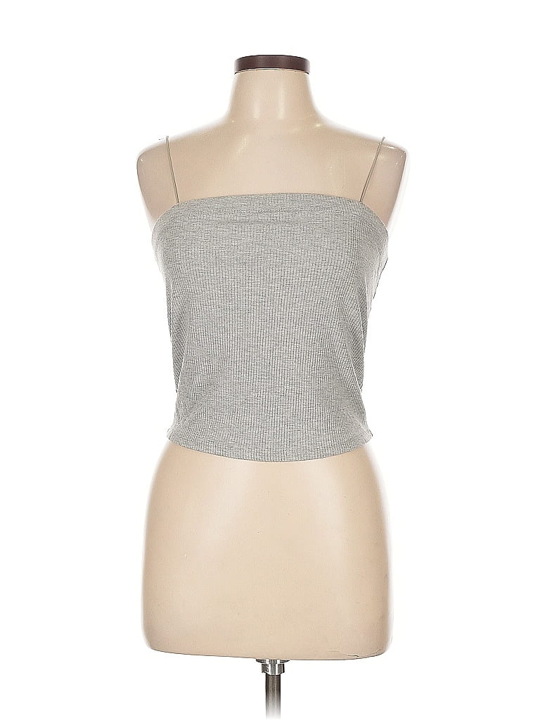 ACTIVE BASIC Pre-owned Tube Top Silver Strapless Neckline Tops