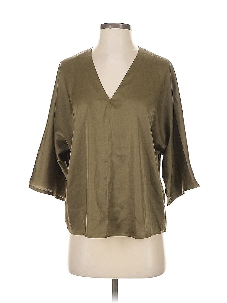 Pre-owned Banana Republic Factory Store 3/4 Sleeve Blouse In Green