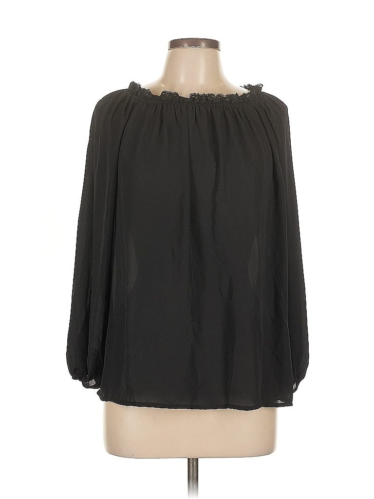 Pre-owned Alberto Makali 3/4 Sleeve Blouse In Black