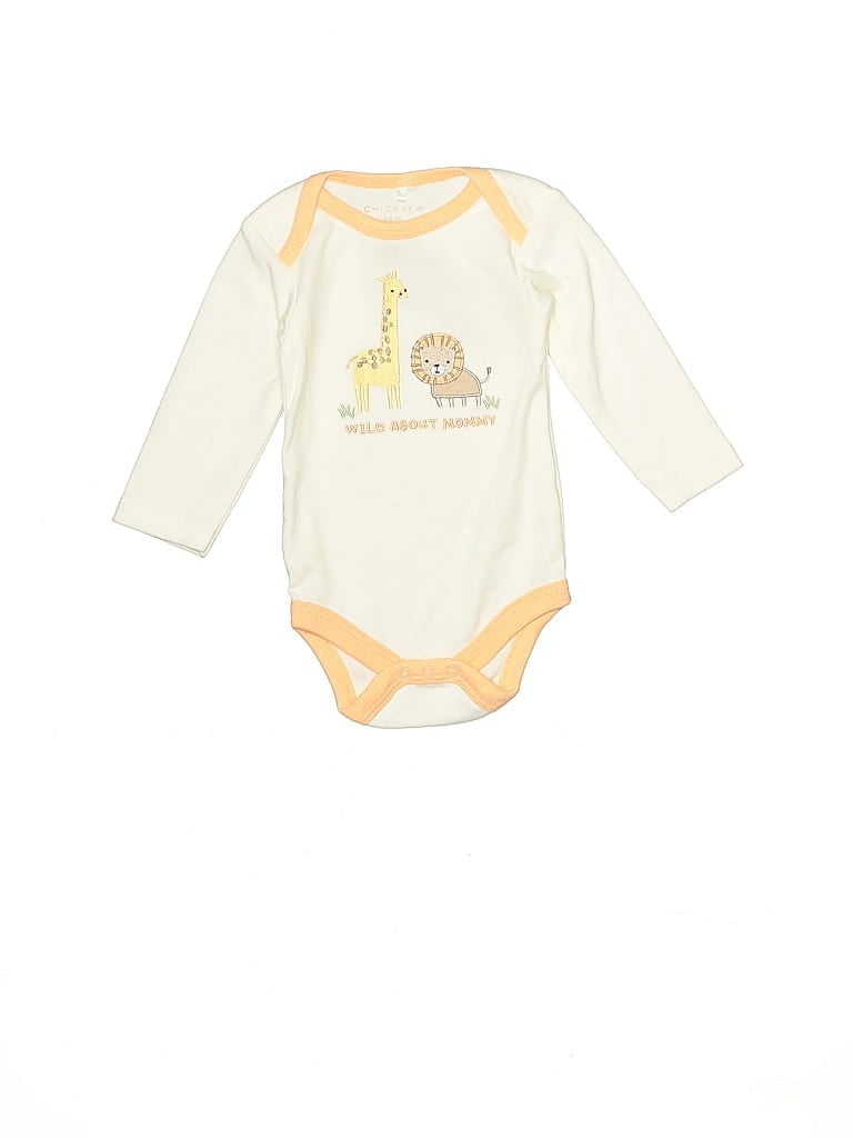 Pre-owned Chick Pea Babies' Long Sleeve Onesie In White